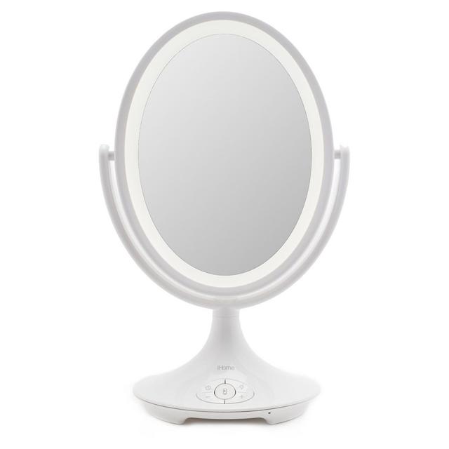 iHome Bluetooth Double-Sided Vanity Mirror in White