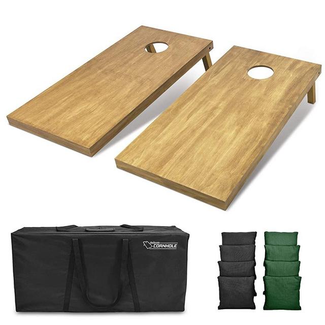 GoSports 4feet x 2feet Regulation Size Wooden Cornhole Boards Set - Includes Carrying Case and Over 100 Optional Bean Bag Colors