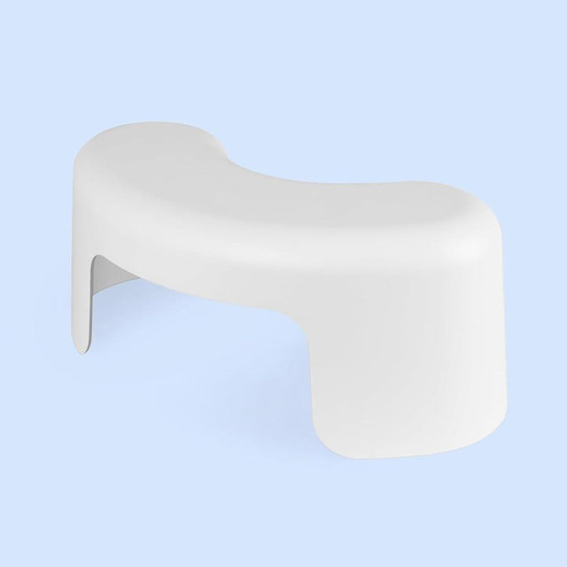 TUSHY Arc Toilet Stool: Supports a Natural Comfortable Squatting Posture to Unkink Your Colon for Easier Bowel Movements (Sleek, Space-Saving Design with Smooth, Curved Shape for Foot Comfort), White