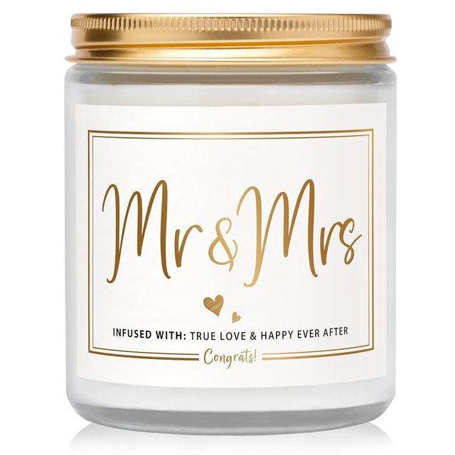 Wedding Gifts for Couples, Wedding Gifts - Lavender Scented Candles, Mr and Mrs Gifts, Bridal Shower Gifts for Bride Groom, Wedding Shower Gifts for Newlyweds