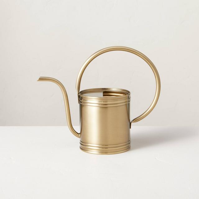 1L Accented Metal Watering Can Brass Finish - Hearth & Hand™ with Magnolia