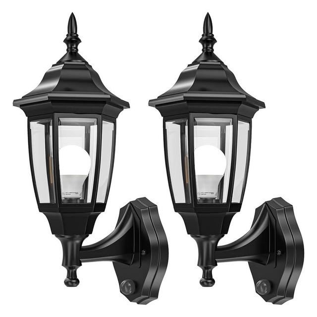 EMART Dusk to Dawn Outdoor Light Fixture, Exterior Waterproof Exterior Light Fixtures, Special Handling Anti-Corrosion Plastic Material, Porch Lights for Garage, Front Porch -Black (Bulb Included)
