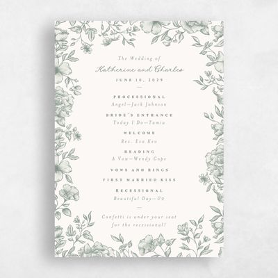 Deep Sage, Green Wedding Program - Sogno