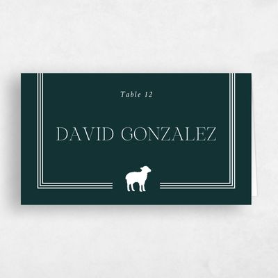 Dark Emerald, Green Wedding Place Card - Teagan Lamb
