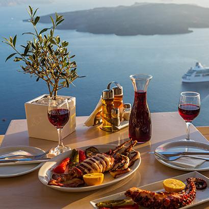 Dinner in Santorini