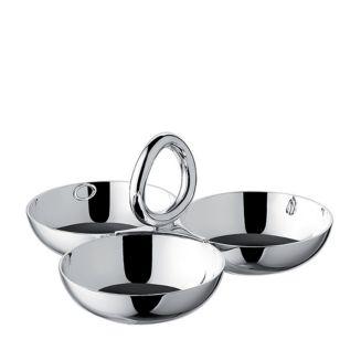 Christofle Vertigo Small 3-Part Silver Appetizer Dish