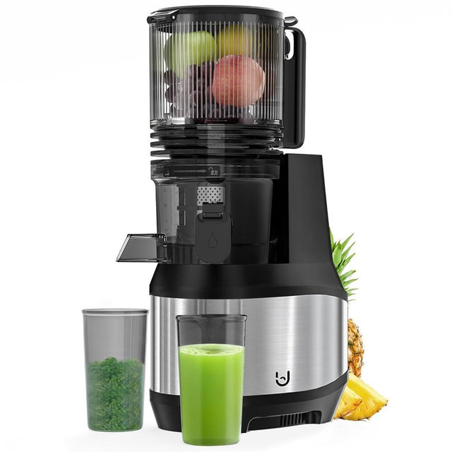 Masticating Juicer Machines, 6.2" Inch Feeding Chute Supports Whole Fruits and Vegetables，350W Slow Cold Press Juicer，Easy to Clean