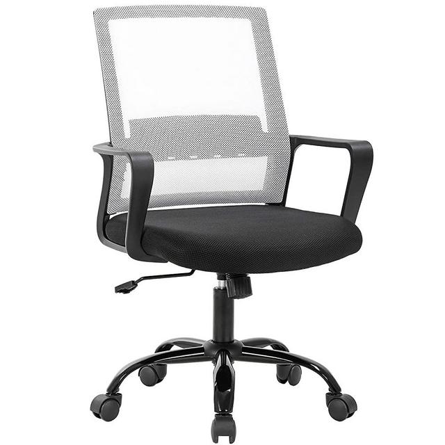 Home Office Chair Ergonomic Desk Chair Swivel Rolling Computer Chair Executive Lumbar Support Task Mesh Chair Adjustable Stool for Women Men (White)
