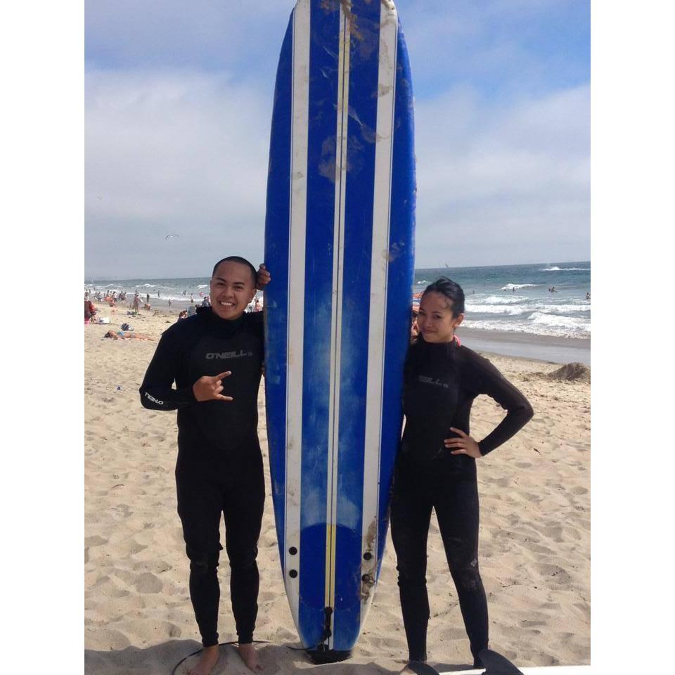 What became our first unofficial date on 08/17/13 when Dee & Raich took surf lessons at Santa Monica Beach. He has not surfed since, but at least he got the girl.