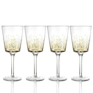 Fitz and Floyd Luster Red Wine Goblets (Set of 4), Gold