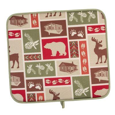 The Original Dish Drying Mat in Rustic Lodge Pattern