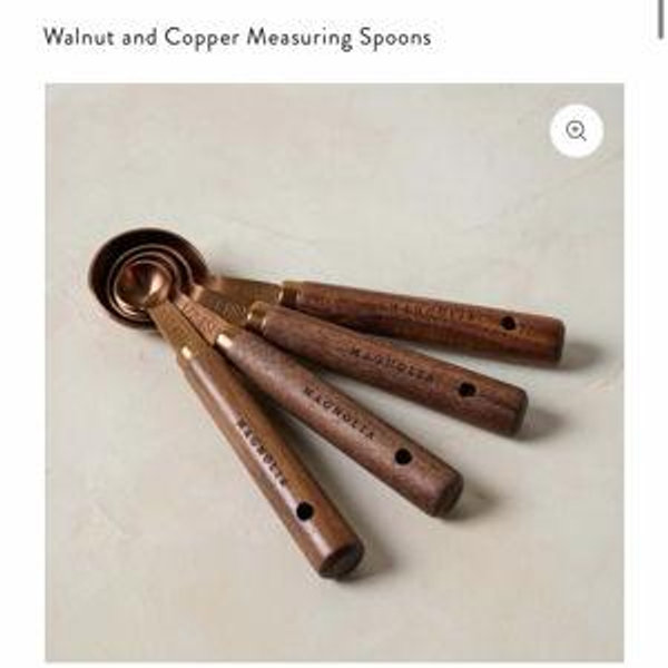 Walnut and Copper Measuring Spoons