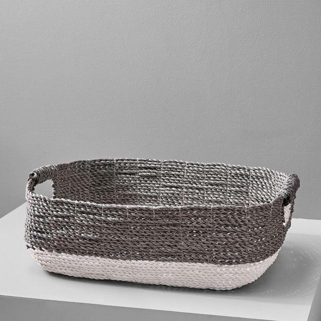 Two-Tone Underbed Basket, Gray/White
