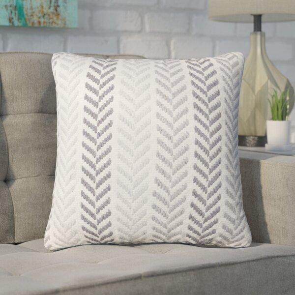 Galilea Chevron Grey & Lavender Cotton Throw Pillow