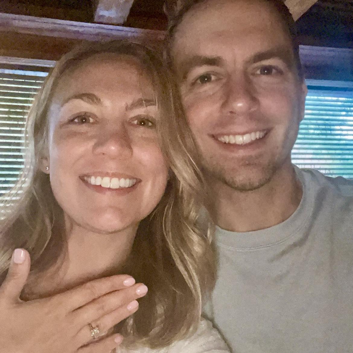 First time out on the town engaged!