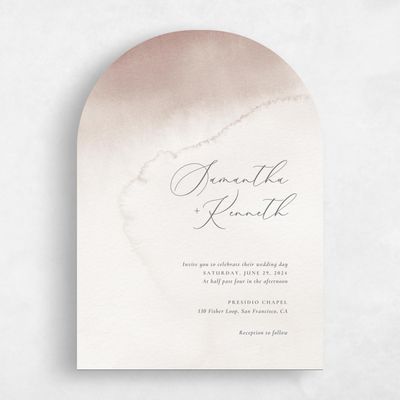 Brown Arch Wedding Invitation - Elting Portrait