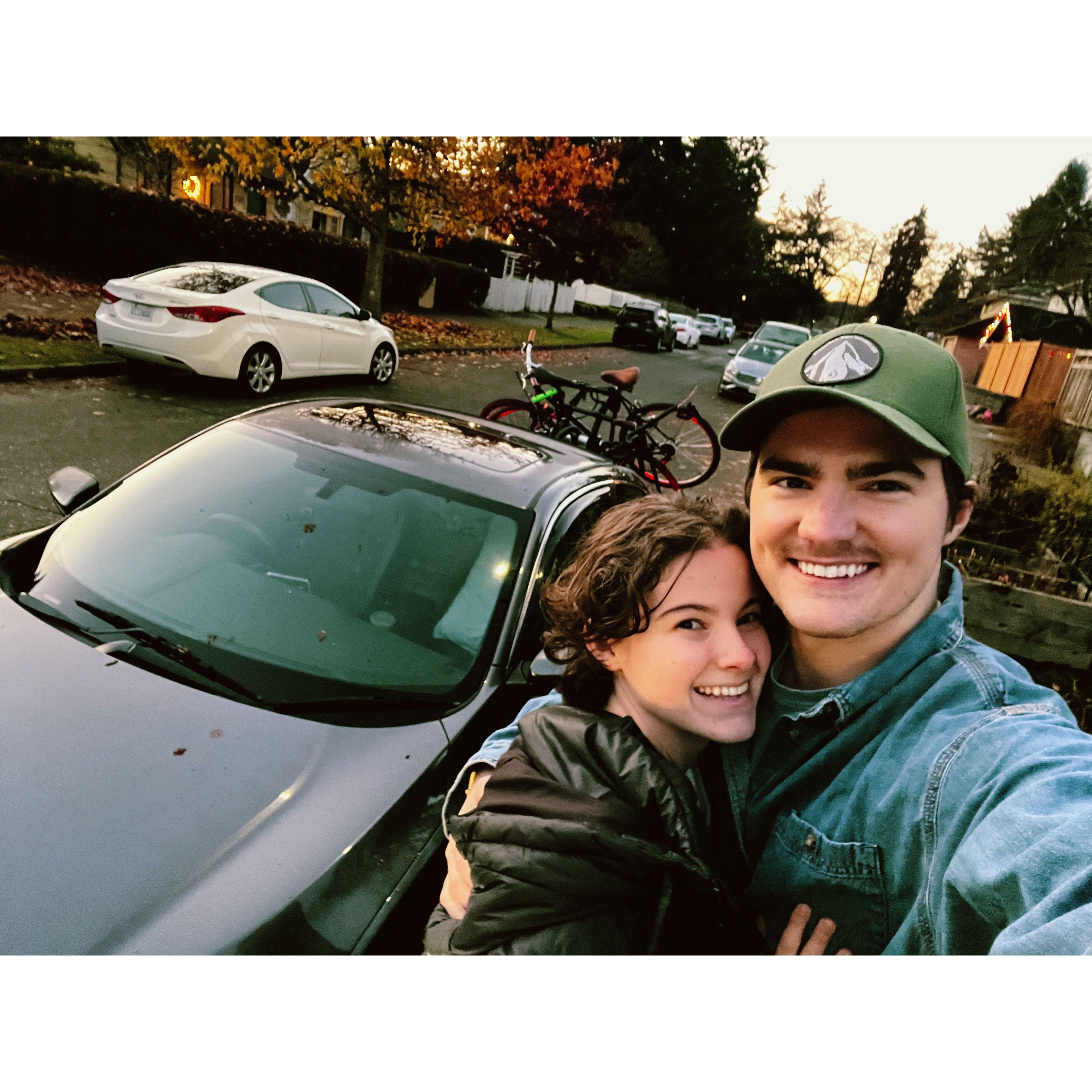 Right before leaving Seattle - we drove for 48 hours and took shifts driving!