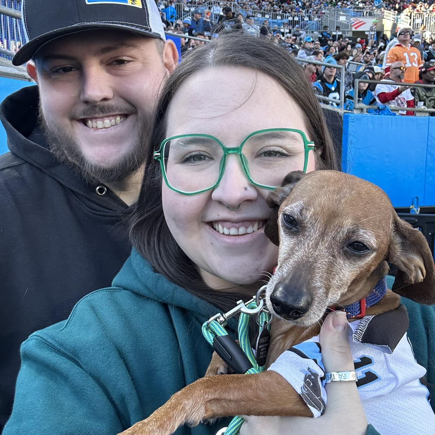 We got invited to attend the Doxie Derby half time show at the panthers game January 7, 2024.
