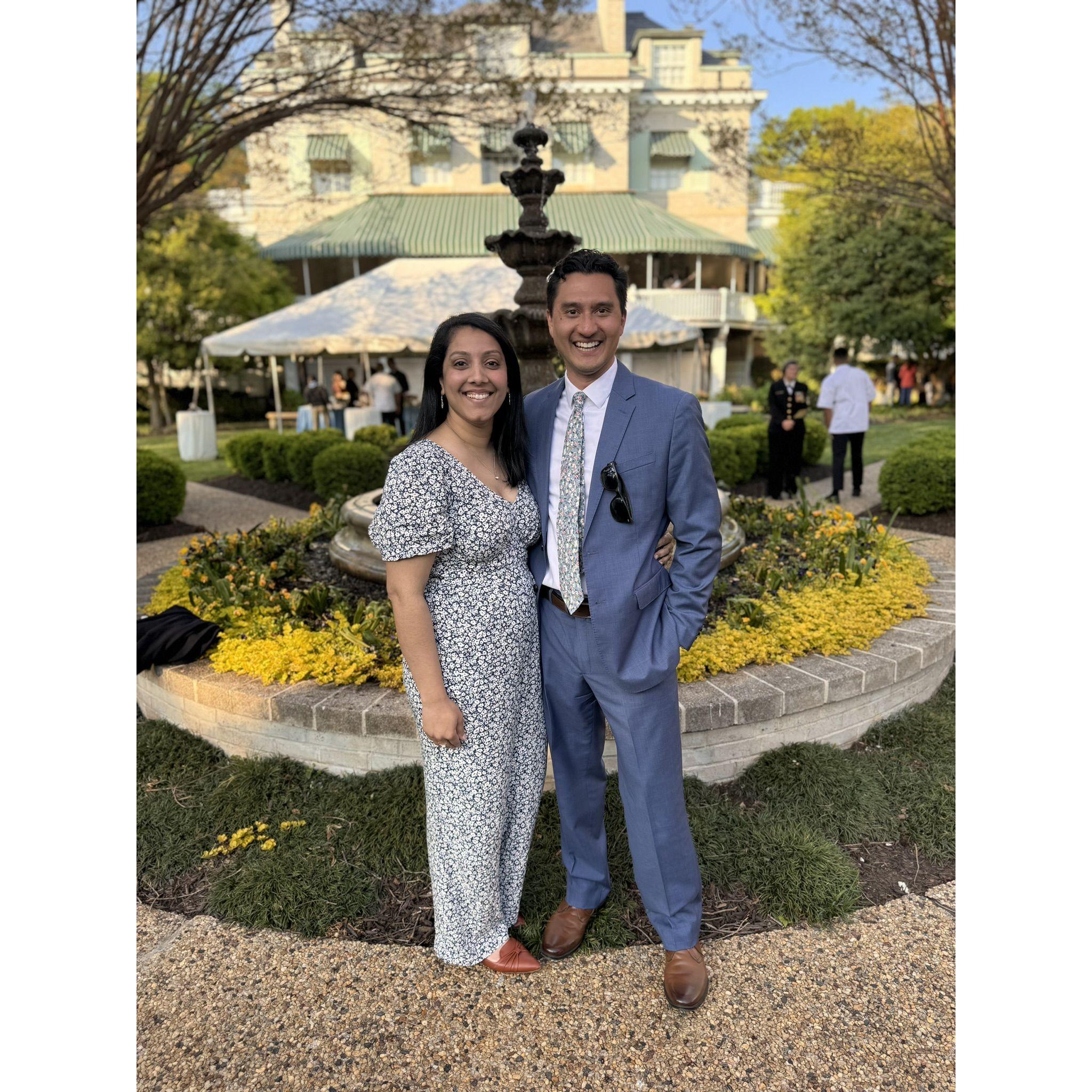 Jessica's first time experiencing the Brigade of Midshipmen Color Parade at the U.S. Naval Academy, and later enjoying cocktails in the Superintendent's backyard