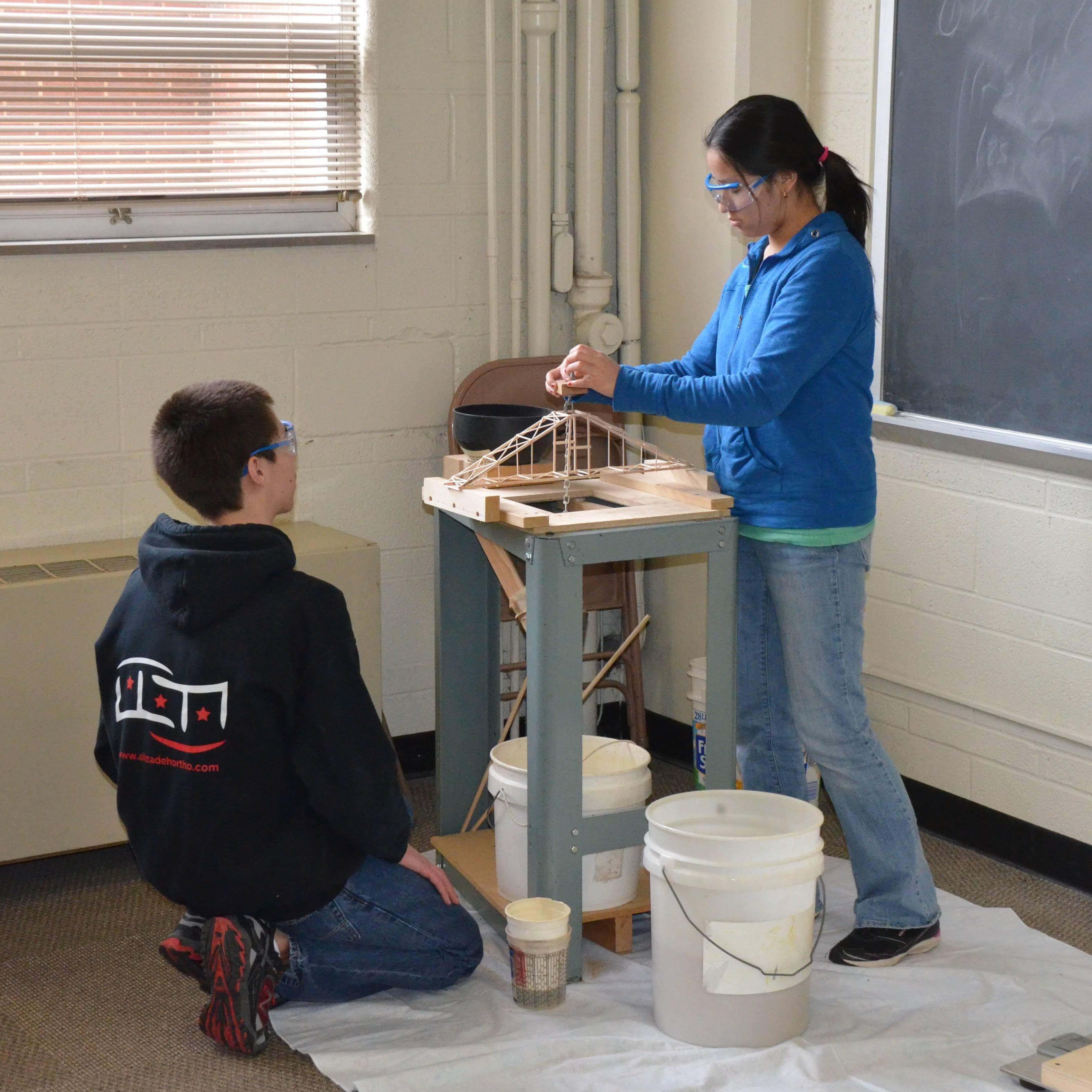 2/28/15 - Competing in the Bridge Building Science Olympiad event together