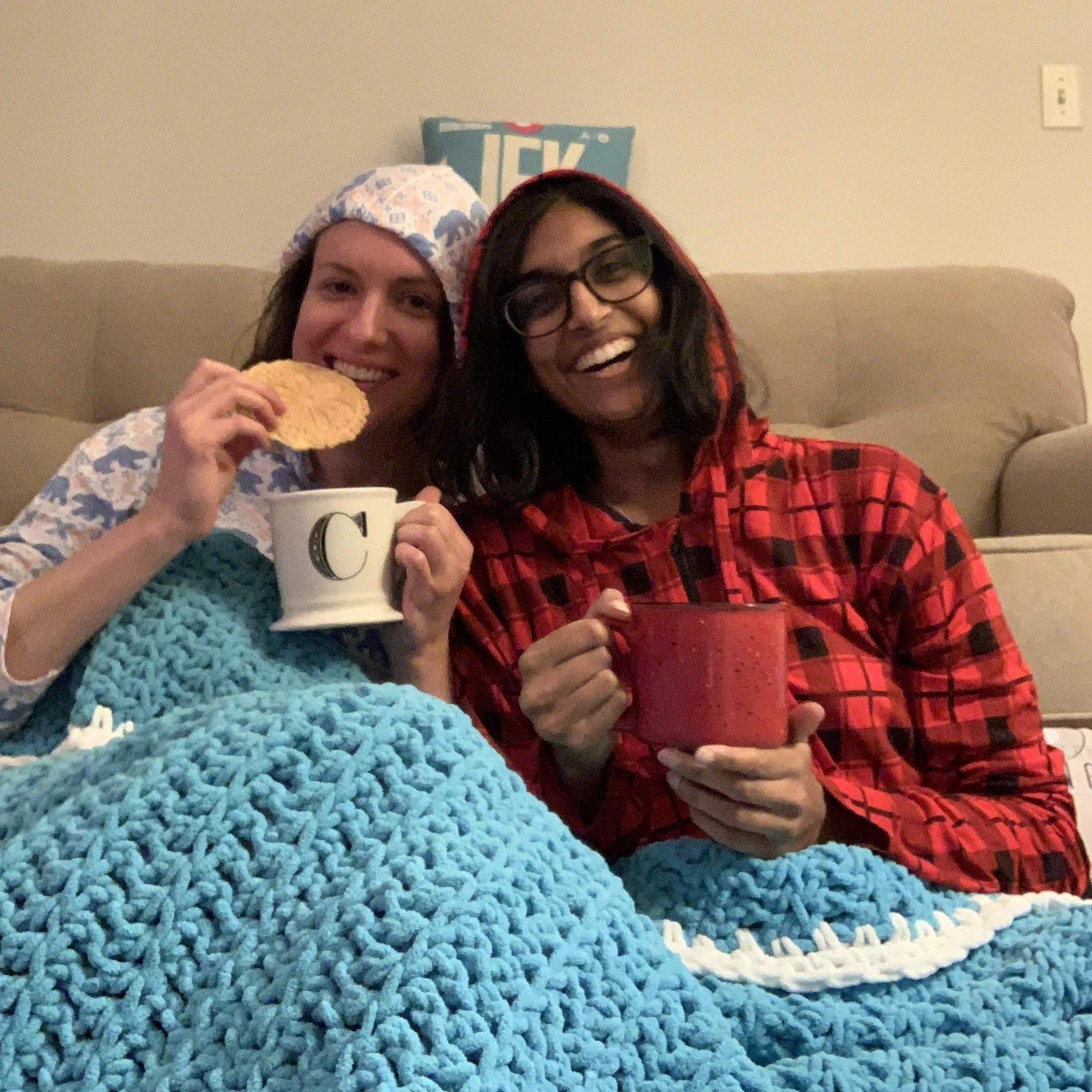Warming up to our very cold apartment after moving in together