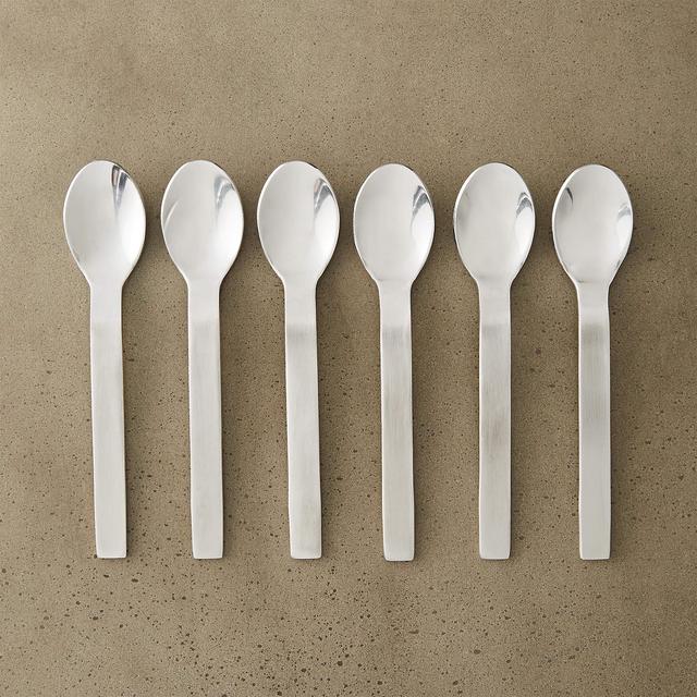 Set of 6 Mini Stainless Steel Cocktail Spoons