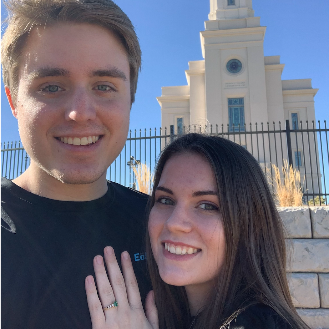 Engaged Jan. 16, 2021 outside the Cedar City temple