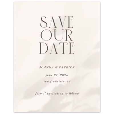 Brown Modern Wedding Digital Save the Date - Liang Portrait