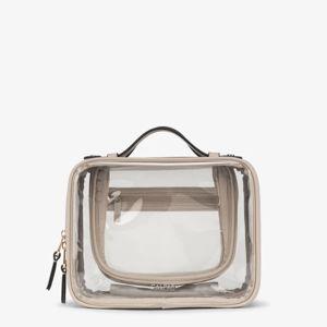 Medium Clear Cosmetics Case in Stone
