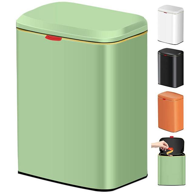 WAYCOM Compost Bin for Kitchen,8 L / 2.1 Gal Stainless Steel Kitchen Compost Bin with Lid Wall-Mounted Kitchen Waste Bins Garbage Can for Cabinet Door or Under Sink