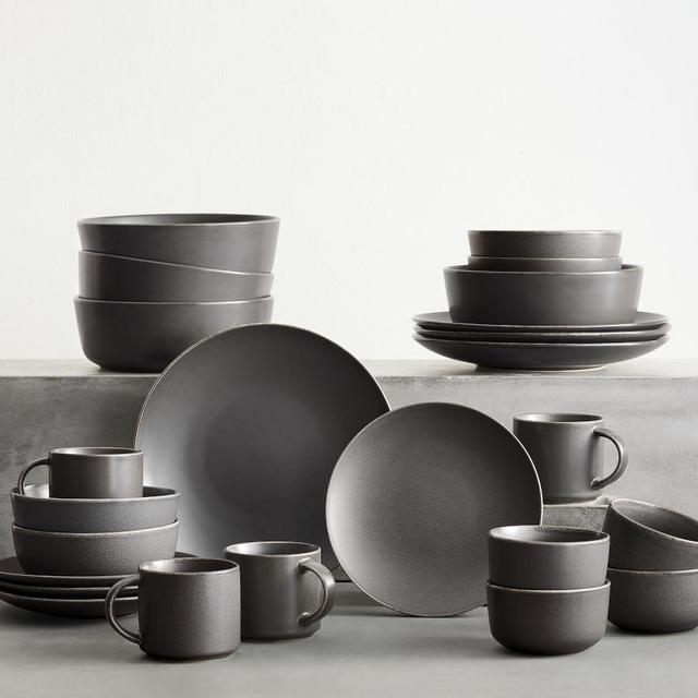 Mason Stoneware 24-Piece Dinnerware Set - Charcoal