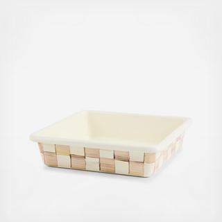 Mocha Check Stainless Steel Square Baking Pan