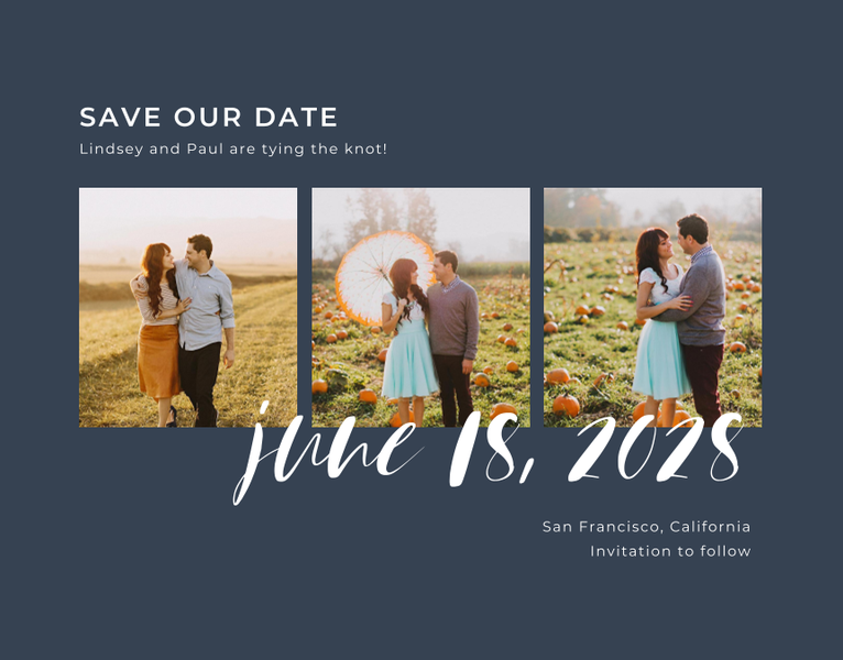 Lyons Photo | Navy | Zola Save The Dates