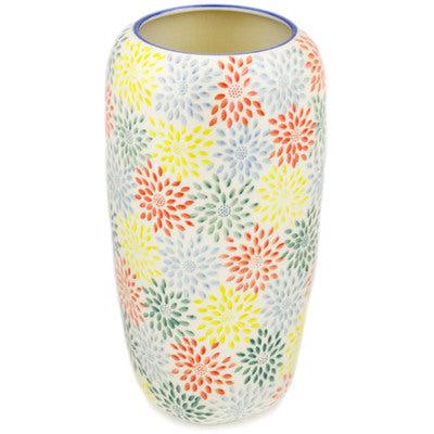 Polish Pottery 14" Vase Pastel Garden UNIKAT
