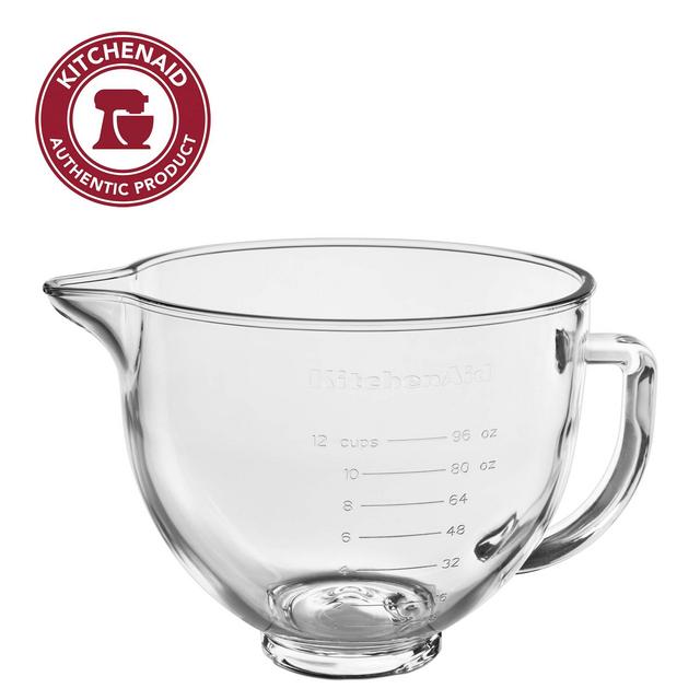 KitchenAid KSM5GB 5 Quart Tilt-Head Bowl Markings & Lid, Glass with Measurement Markings