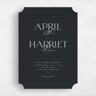 Black Ticket Wedding Invitation - Grayson Classic