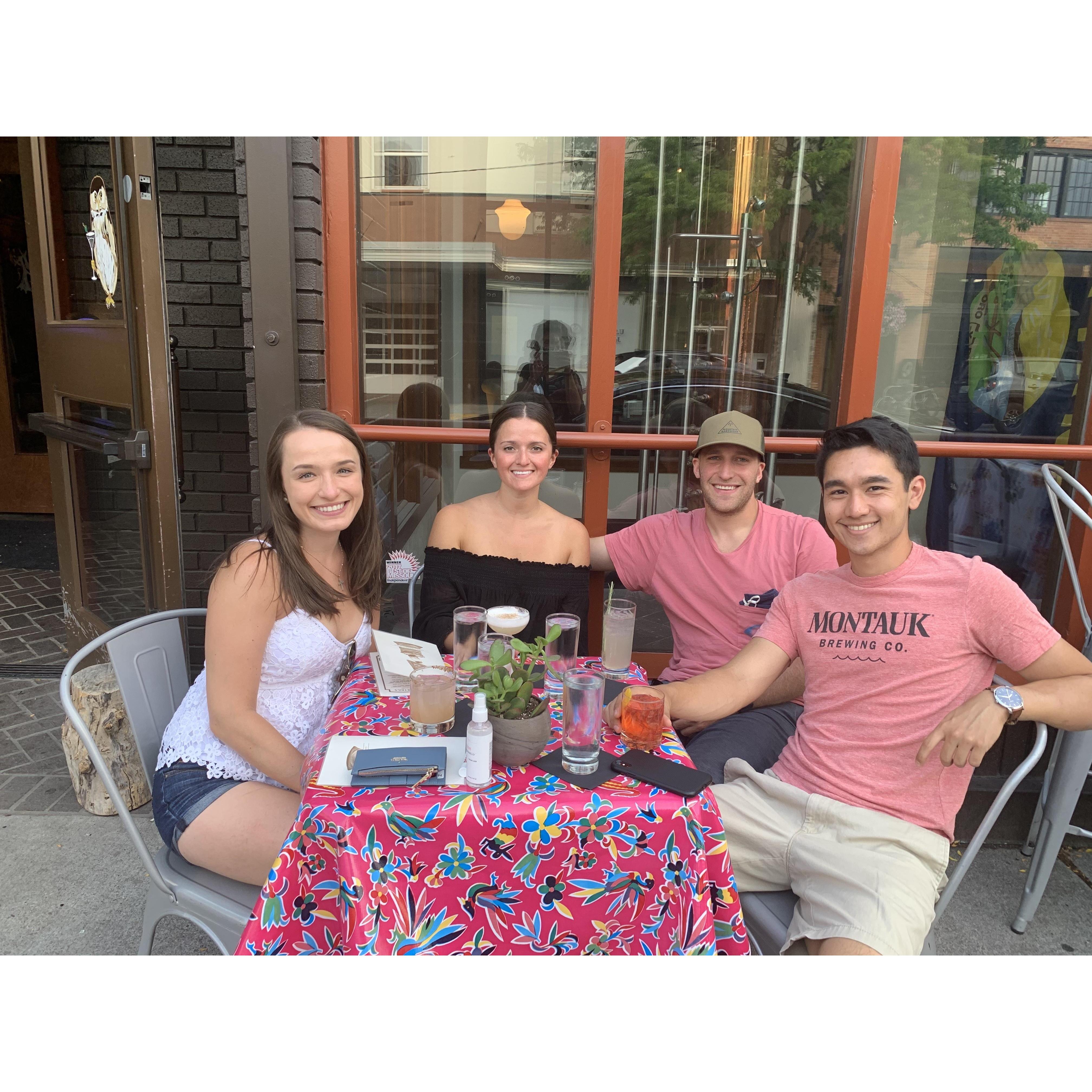 Cocktails with friends in Missoula, MT