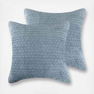 Velvet Stitch Euro Sham, Set of 2