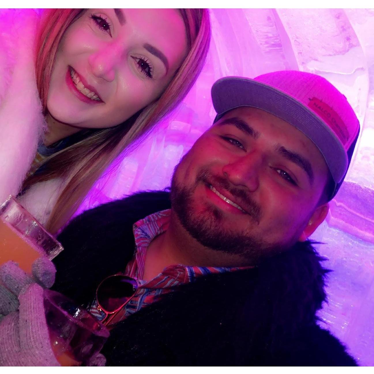 A memory from one of our favorite trips together! This was at the Minus5 Ice Bar in Las Vegas at Mandalay Bay!