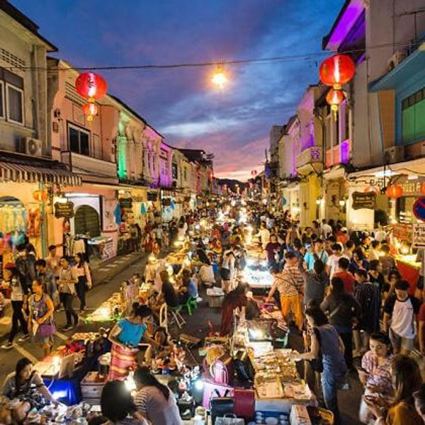Night market shopping