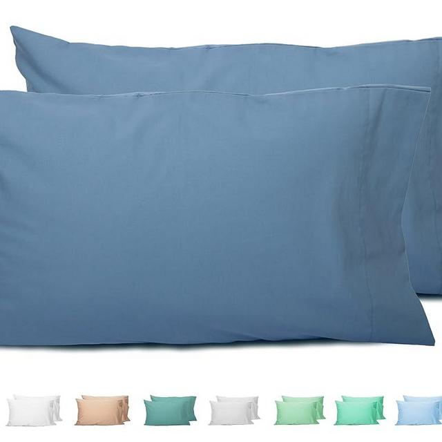 Sunflower Queen Pillowcases Set of 2, 100% Cotton Queen Pillow Cases 2, 20×30 inches Copen Blue, Soft and Breathable
