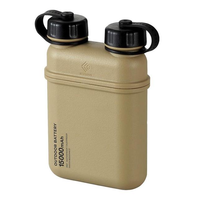 ELECOM NESTOUT Rugged Power Bank, 15000mAh Outdoor Charger, 32W USB-C Fast Charging PD, Waterproof IP67, Durable Shockproof, Battery Pack for iPhone Tablet Hiking Travel Camping (Beige, 15000mAh)