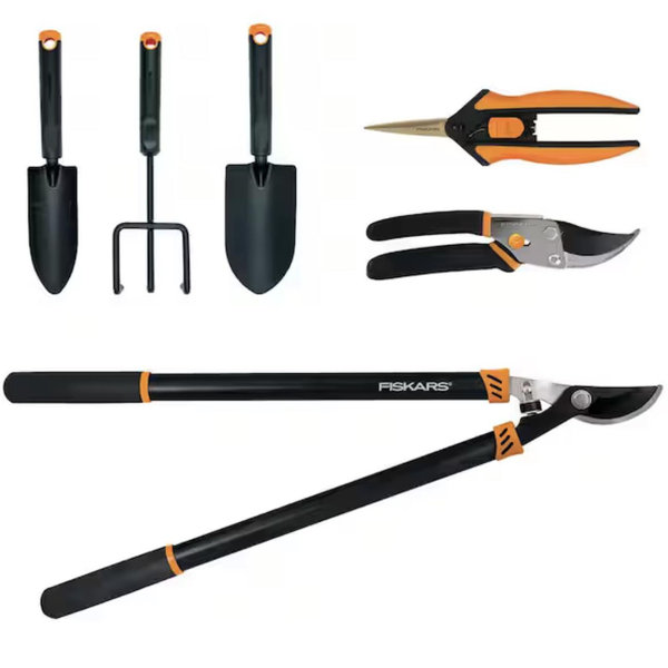 Fiskars 6-Piece Essentials Heavy-Duty Garden Tool Set 2009107