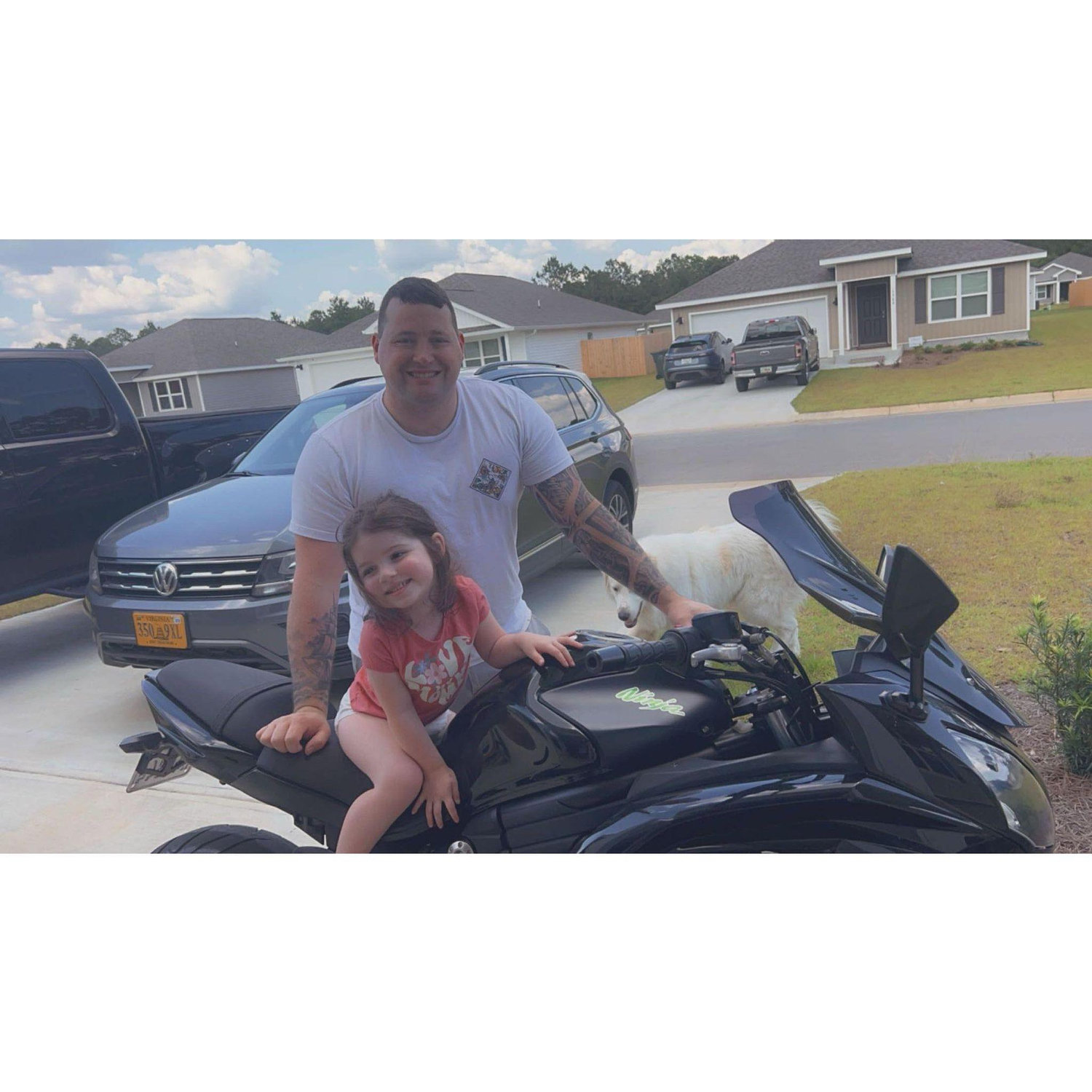 Mommy was learning how to ride, and Olivia wanted to get on too!