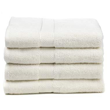 Ariv Collection Premium Bamboo Cotton Bath Towels - Natural, Ultra Absorbent and Eco-Friendly 30" X 52" (White)