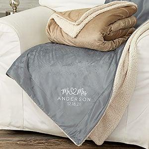 Infinite Love Wedding Embroidered Sherpa Blanket