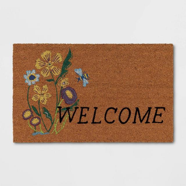 1'6"x2'6" 'Welcome' Coir Doormat Yellow/Natural - Threshold™