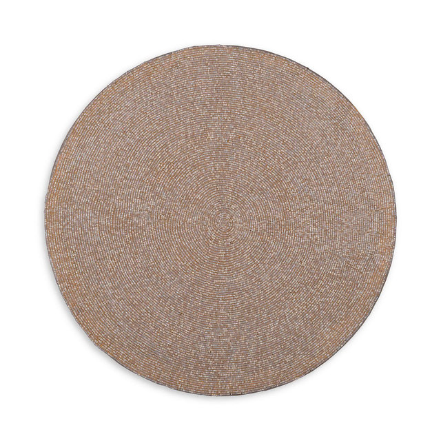 Aman Imports Multi Color Beaded Round Charger