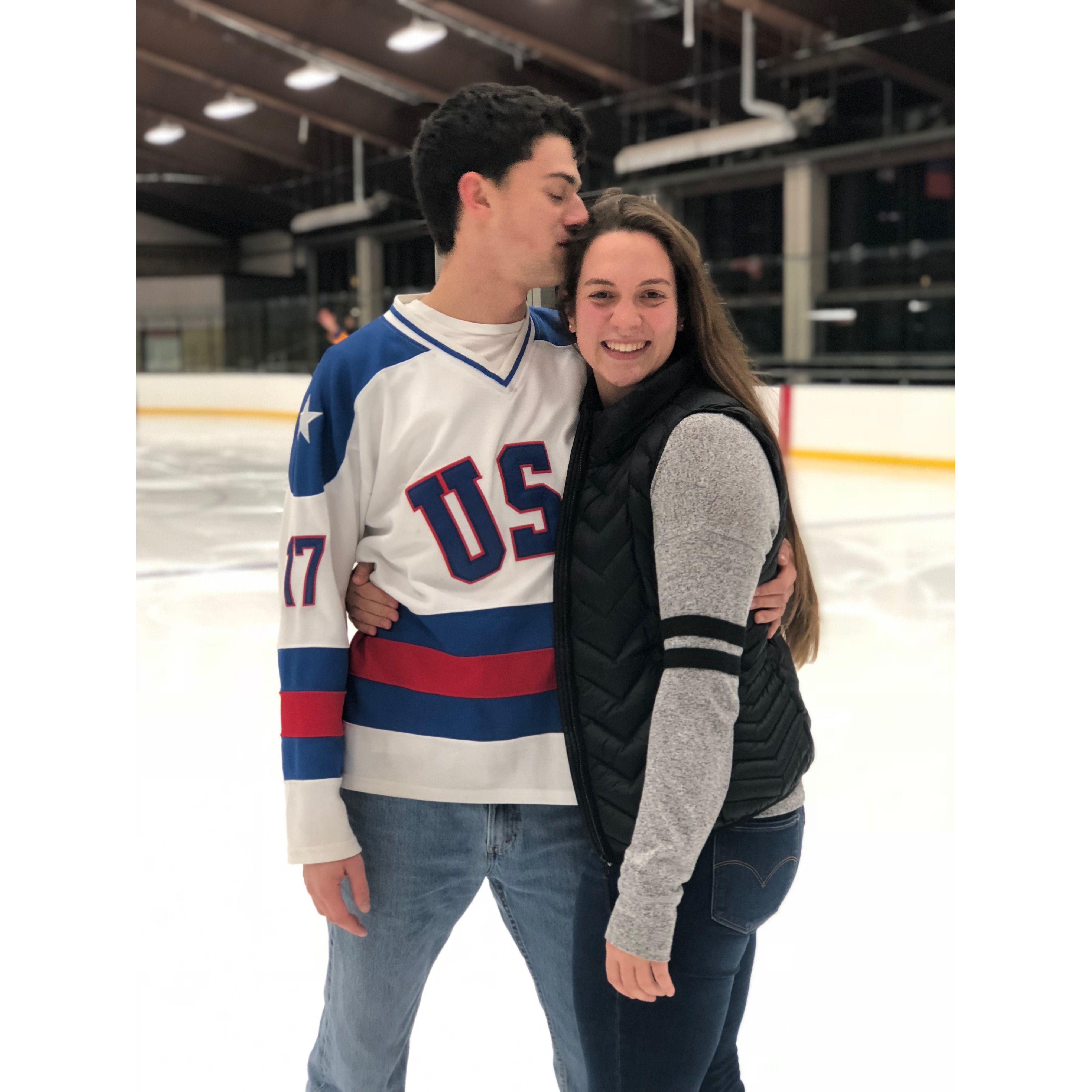 Winter 2019: Enjoying free skate on campus