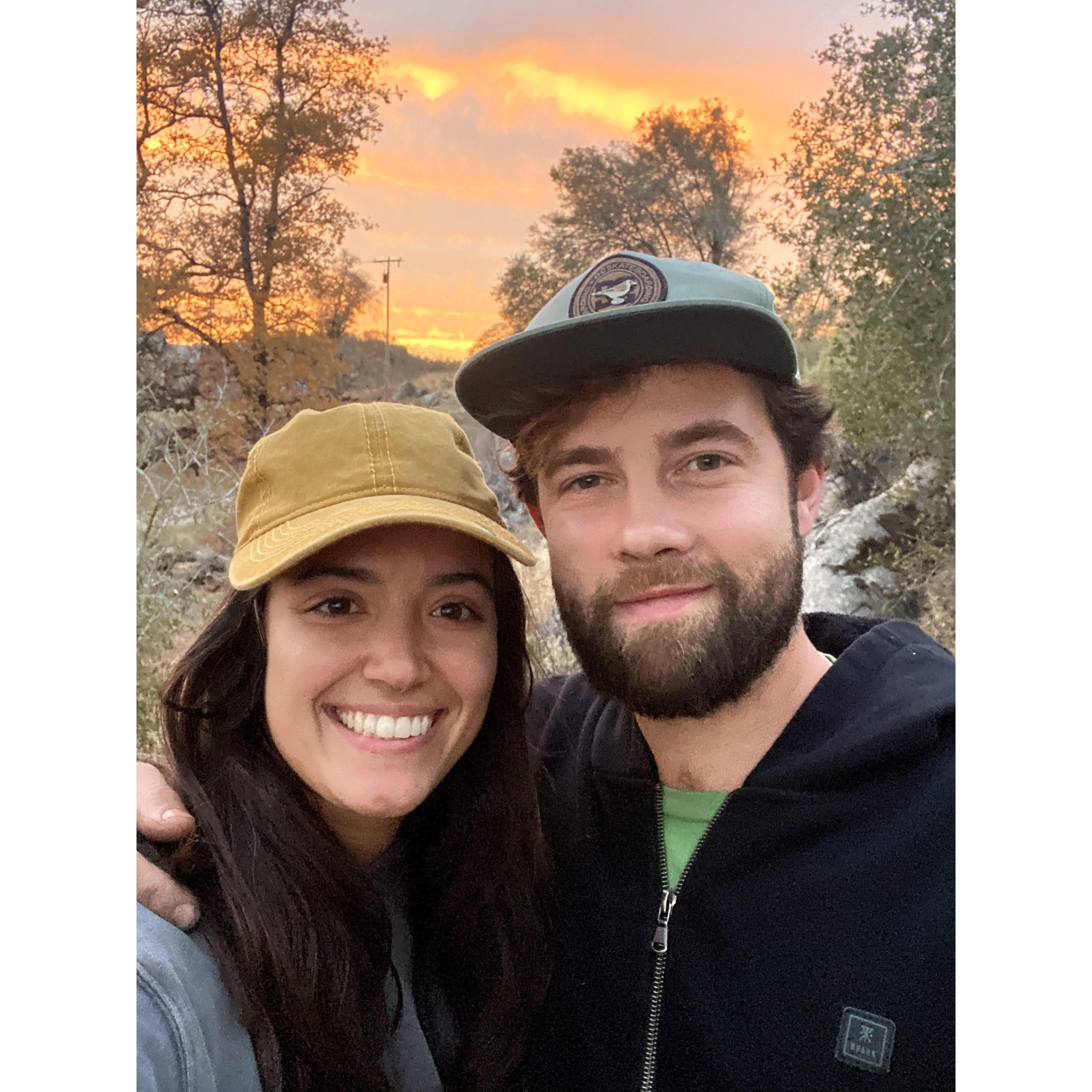 Sunset at the Boulder Farm playing Disc Golf
